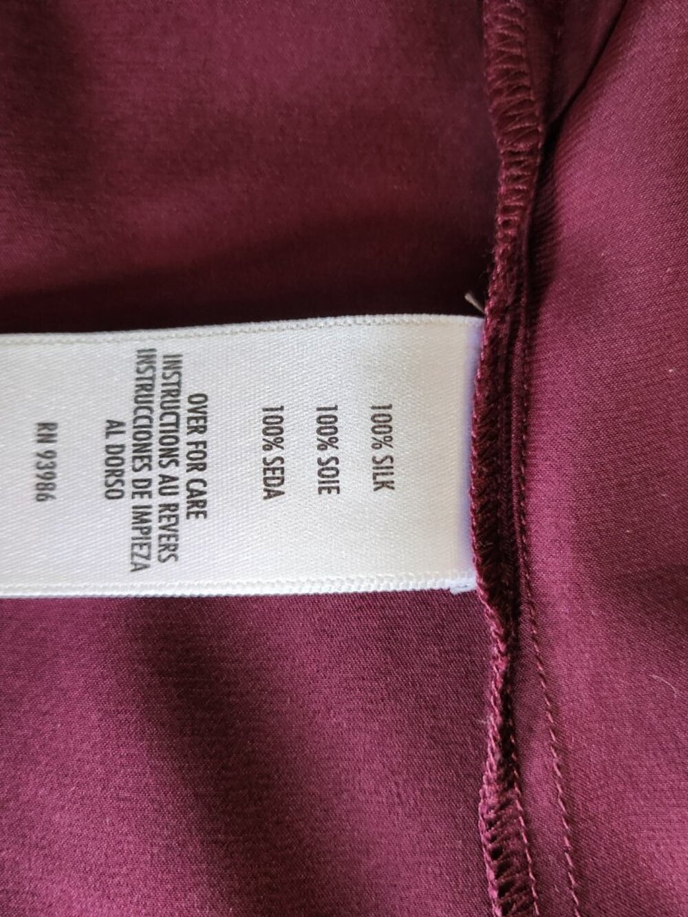 VTG Casual Corner Annex 100% Silk Plum Magenta Long Sleeve Button Down Shirt M - Picture 7 of 11